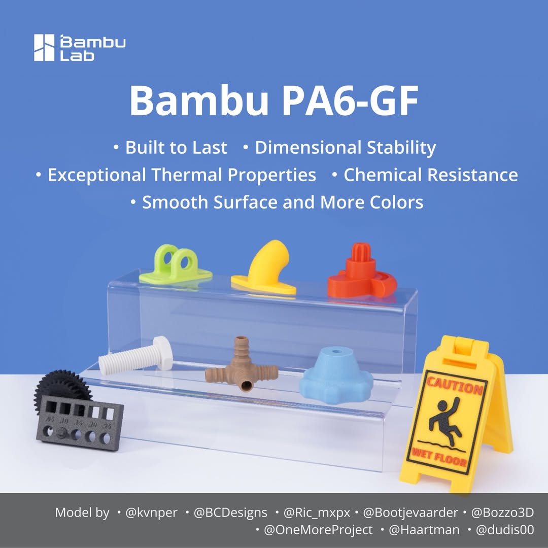 3D Printing Glass - PA6-GF für Bambu Lab Glasfaserverstärktes Nylon-3D-Druckfilament