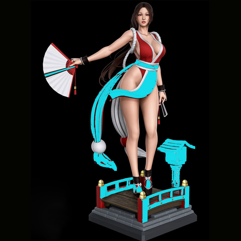 3D Printing Construction - 1/24 Sexy Langhaariges Mädchen Miniatur-Harzstatue 75mm
