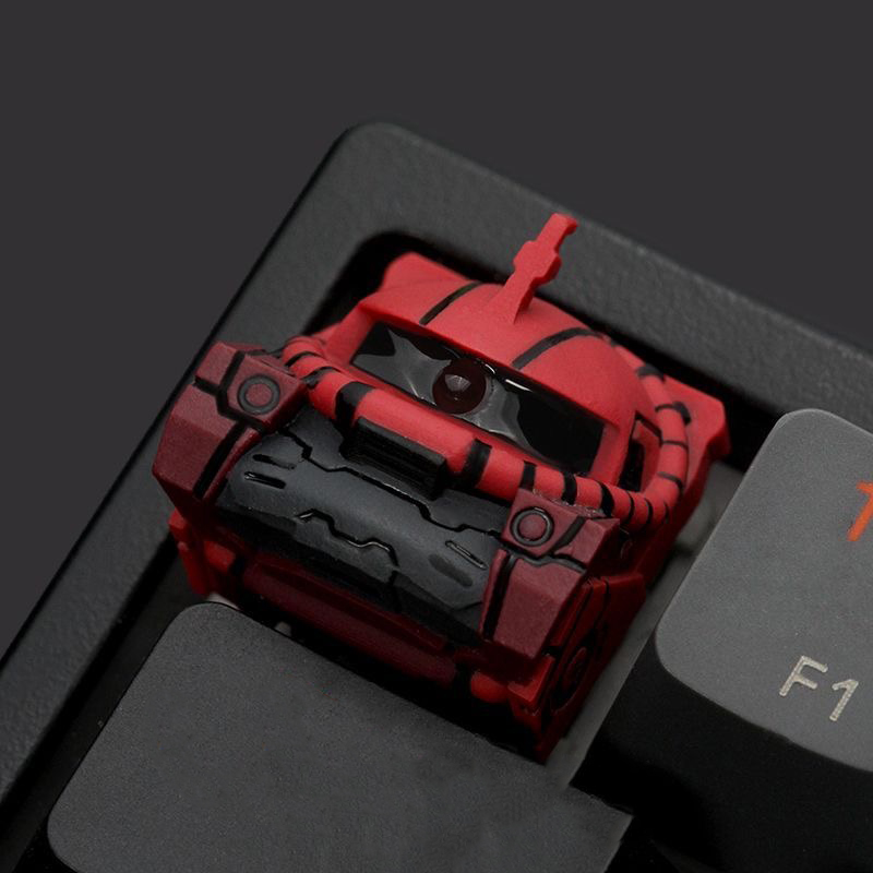 3D Printing Keycaps - 3D-mechanischer Rüstungshelm, handwerkliche Tastenkappe, rot, grün,