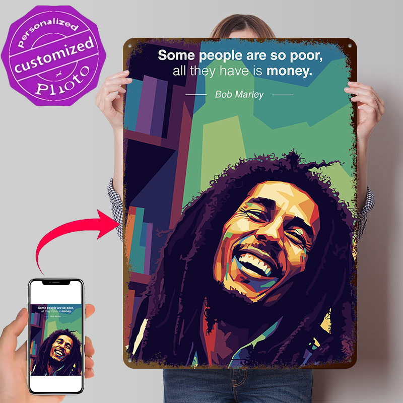 3D Printing Quotes - Bob Marley Zitat Pop-Art 3D-Gedrucktes Textur-Poster