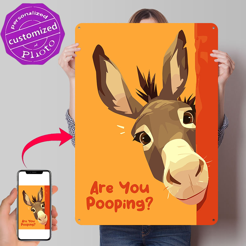 3D Printing Question - Lustiges Esel-Cartoon-Poster mit Fragezeichen, 3D-gedruckte Textur,