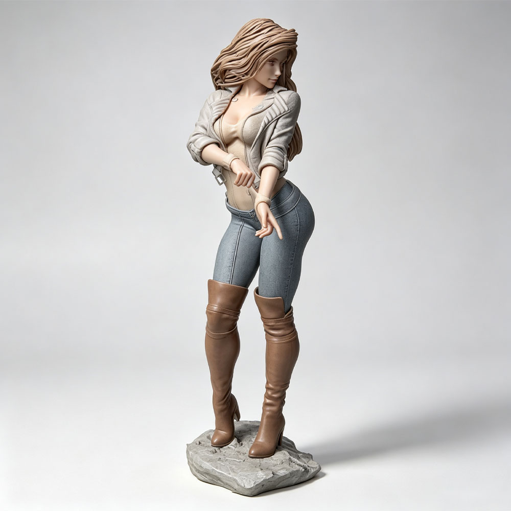 3D Printing Mockup - 1/24 Realistische Modische Weibliche Figur, Miniatur-Harzmodellbausatz,