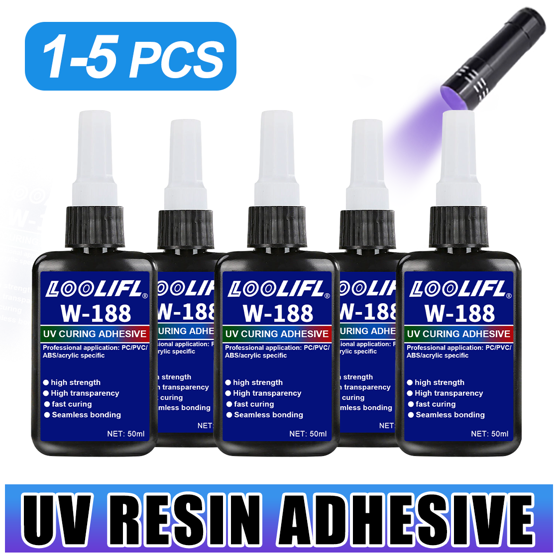 Resin Curing Station - LOOLIFL 188 Starker 50ml UV-Harzkleber, UV-härtender