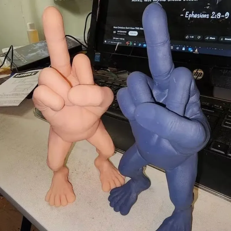 3D Printing Construction - Mittelfinger-Desktop-Dekorationen, 3D-gedruckte Mittelfinger-Figur mit Beinen, lustige
