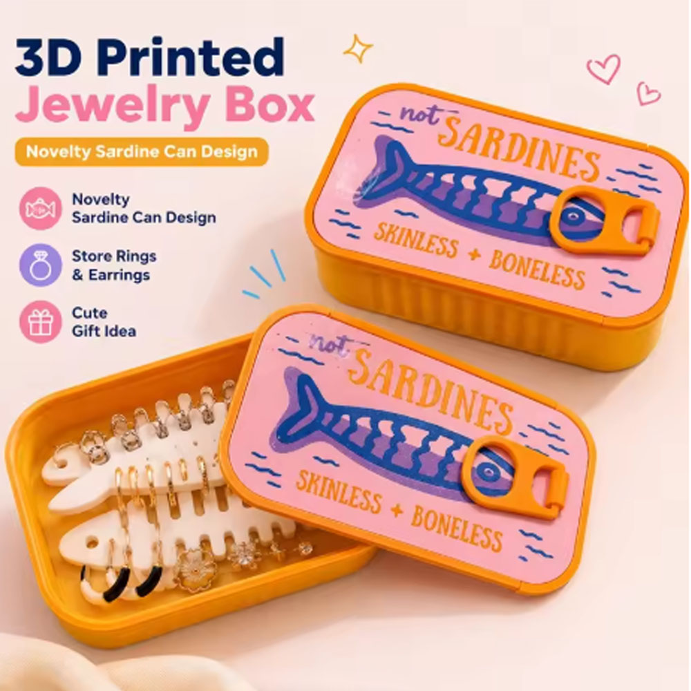 Sardinen-Dosen-Schmuckbox, 3D- – 3D Printing Earrings Bewertung und Preis