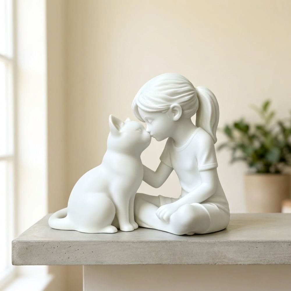 3D-gedruckte Mädchen- und Katz – 3D Printing Mockup Bewertung und Preis