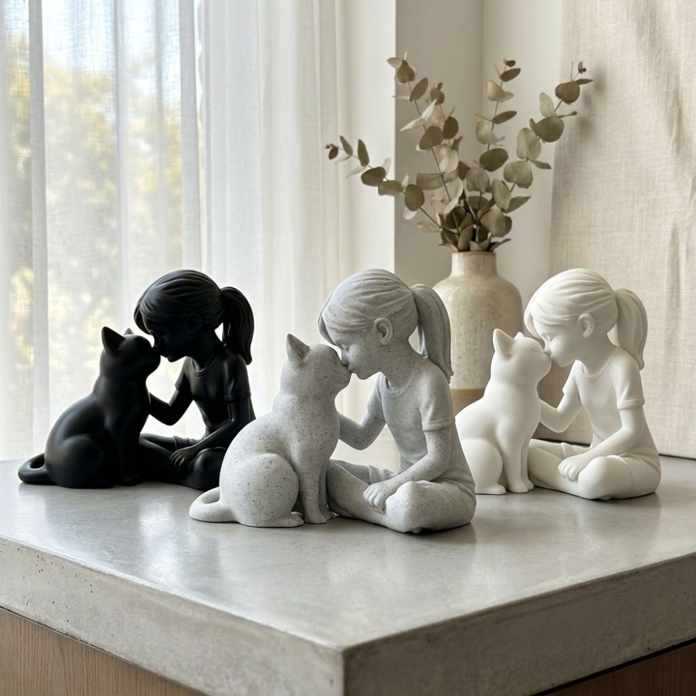 3D-gedruckte Mädchen- und Katz – 3D Printing Mockup Bewertung und Preis